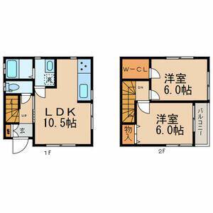 ハイマート扇II(2LDK/1階)の間取り写真