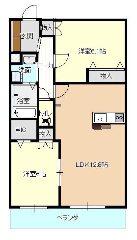 ヴァンブラン(2LDK/1階)の間取り写真