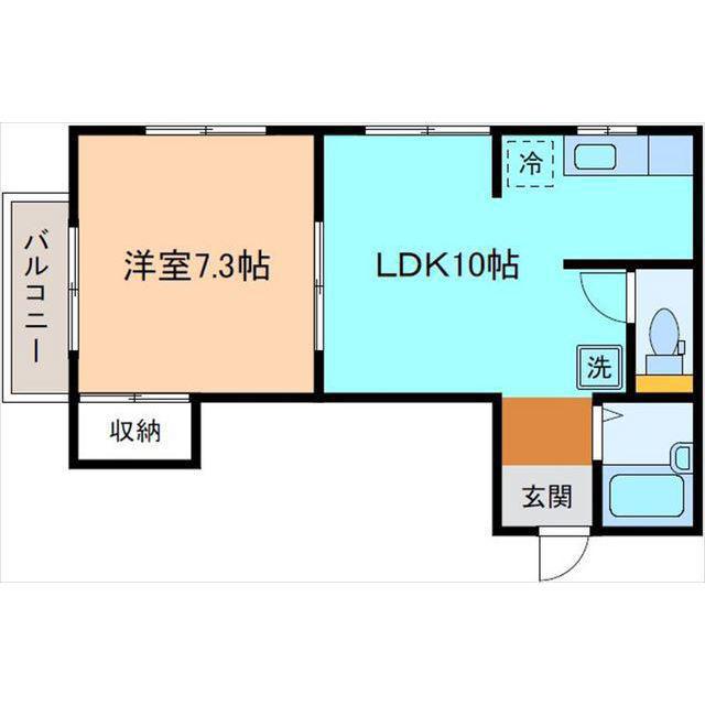 リバティハイツ(1LDK/2階)の間取り写真