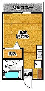 マルワハイツII(ワンルーム/6階)の間取り写真