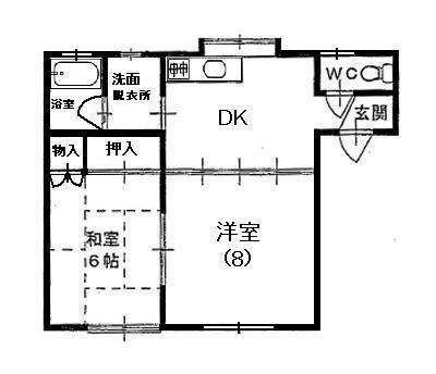 レッズハイツ(2DK/2階)の間取り写真