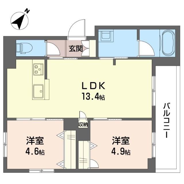 プリエ ボヌール(2LDK/3階)の間取り写真