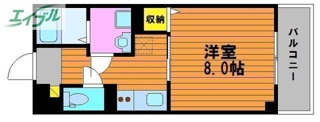 ARIOSO(1K/3階)の間取り写真