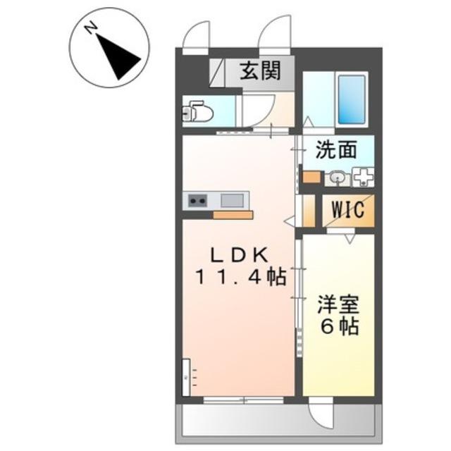 泉大津市千原町アパート(1LDK/2階)の間取り写真