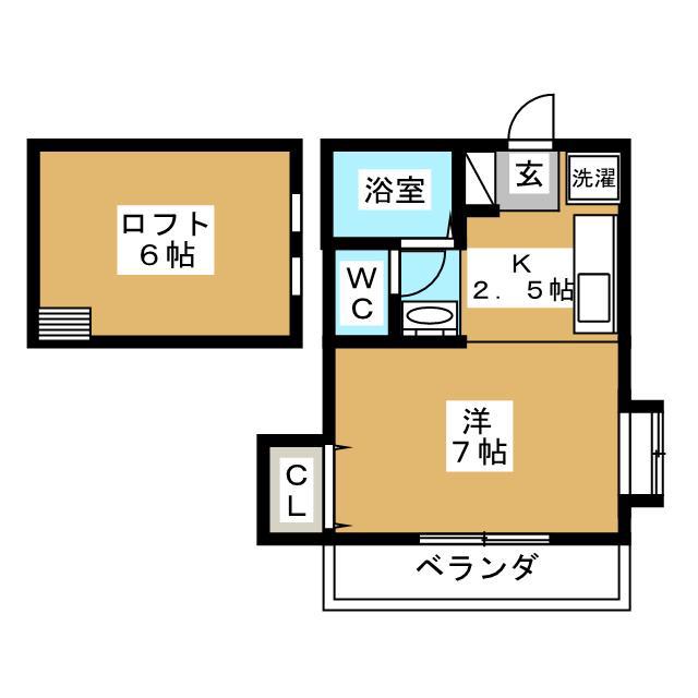 エミール御殿山(ワンルーム/2階)の間取り写真