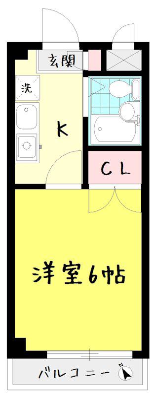 ヴェリテ三園(1K/4階)の間取り写真