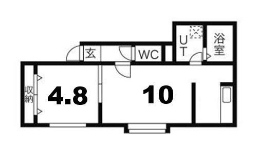 SAIL千歳(1LDK/2階)の間取り写真