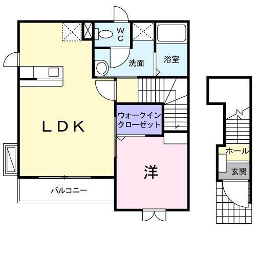メゾン・ド・ソレイユ(1LDK/2階)の間取り写真