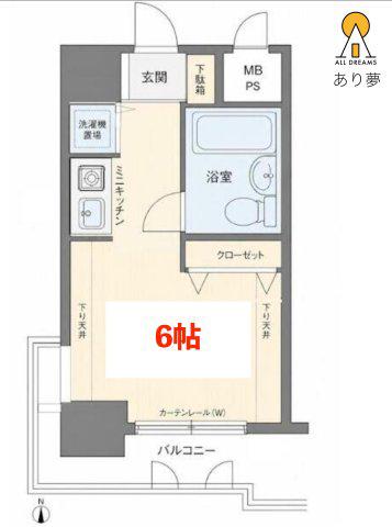 パレ・ド-ル伊勢佐木町南(ワンルーム/7階)の間取り写真