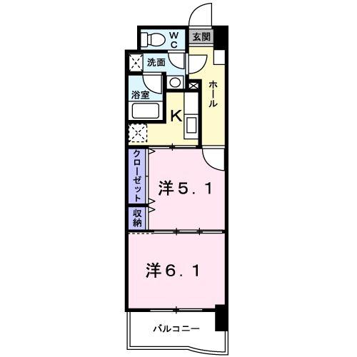 ネオ筥松(2K/3階)の間取り写真