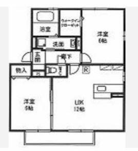 ソラーレつくば A棟(2LDK/2階)の間取り写真