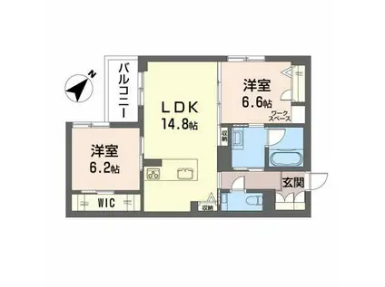 シャーメゾンステージ東鷹匠(2LDK/3階)の間取り写真