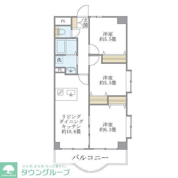 西船橋スクエアガーデン(3LDK/10階)の間取り写真