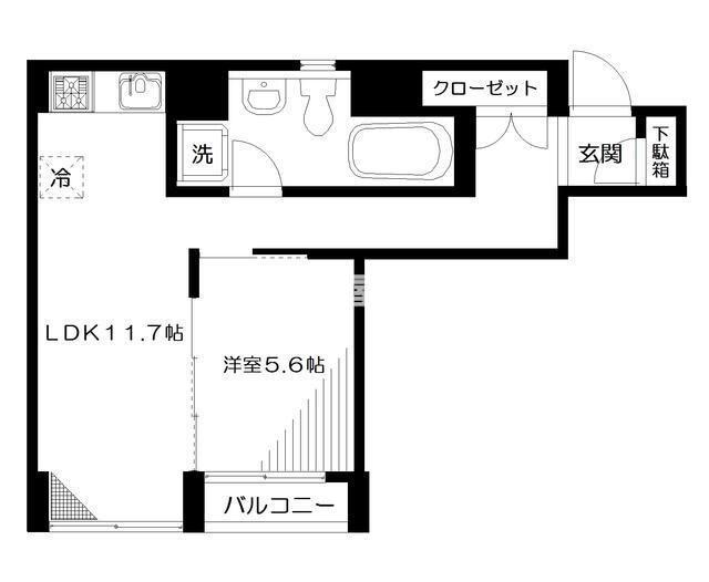 コート向ヶ丘(1LDK/3階)の間取り写真