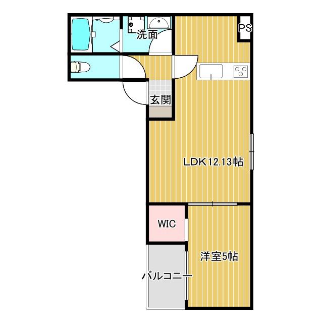 イル・フィオーレ一津屋(1LDK/1階)の間取り写真