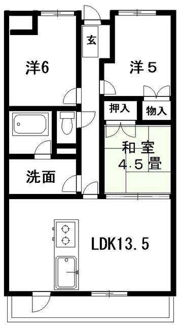 パル・グランディ(3LDK/2階)の間取り写真