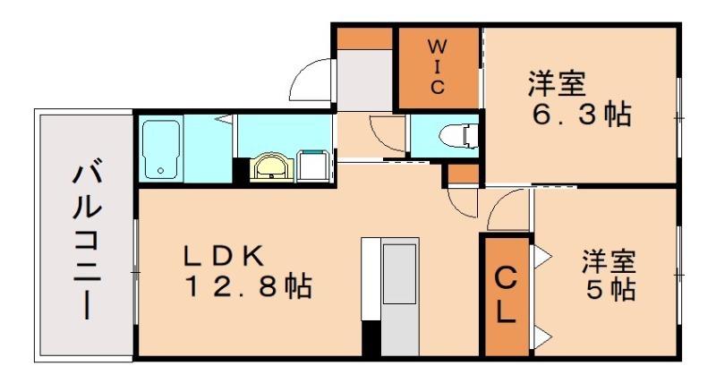 クラヴィエ三萩野I(3LDK/2階)の間取り写真