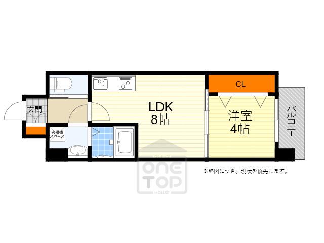 ライフステージ江坂南(1LDK/4階)の間取り写真