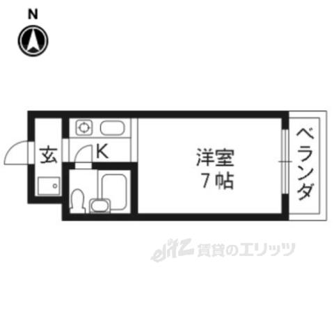 ウエストヴィラージュ(1K/3階)の間取り写真