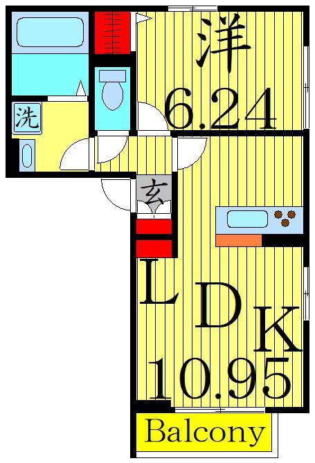 クッカケト(1LDK/1階)の間取り写真
