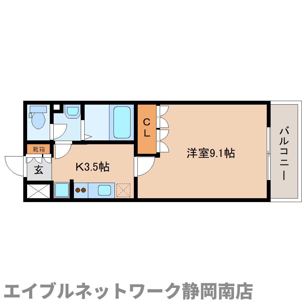 エスタジール(1K/2階)の間取り写真