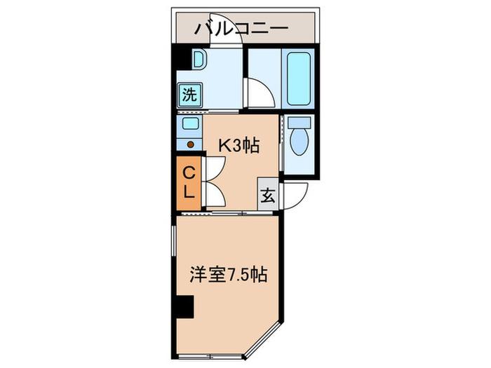 トゥール・ド・クラルテ(1K/3階)の間取り写真