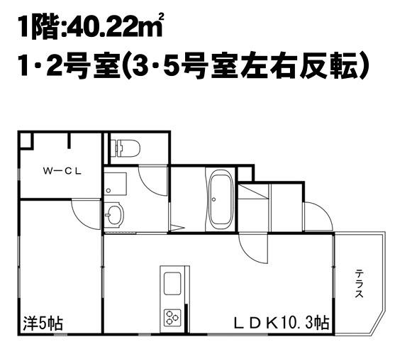 MISTRAL別所II(1LDK/1階)の間取り写真