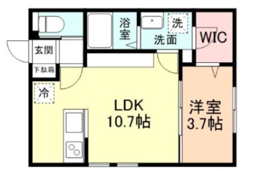 GRANDIR PLUS(1LDK/1階)の間取り写真