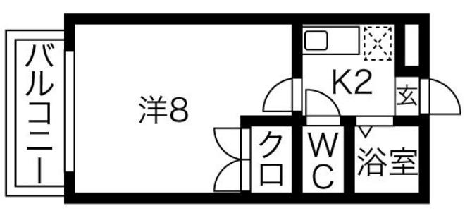 アムール(1K/1階)の間取り写真
