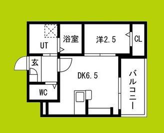 西湊町エヌエム・セント(1DK/4階)の間取り写真