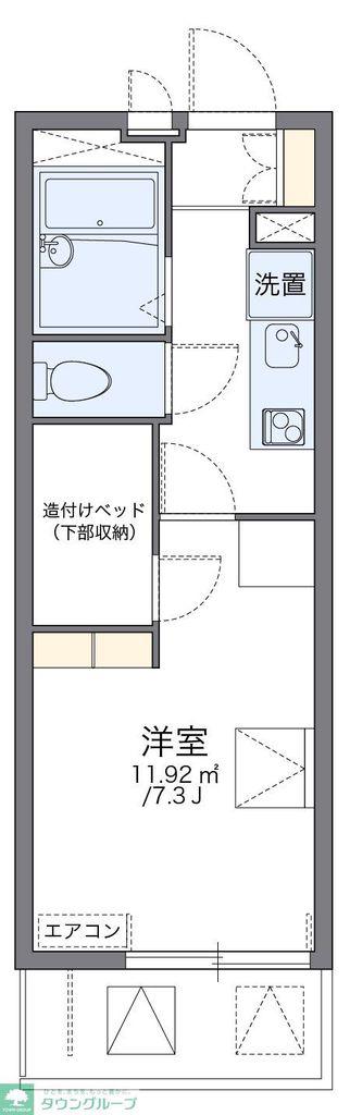 レオパレスアウローラ潮田(1K/3階)の間取り写真