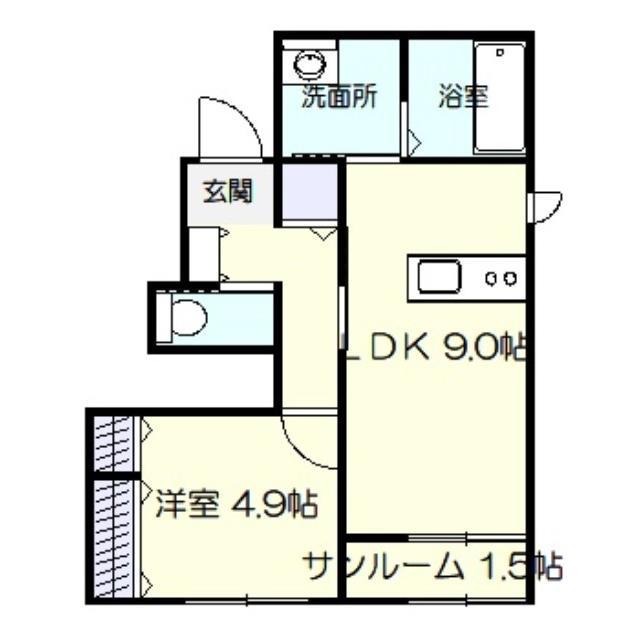 ファレノプシス(1LDK/1階)の間取り写真