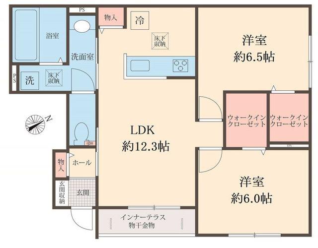 MAISON LIMONAIA(2LDK/1階)の間取り写真