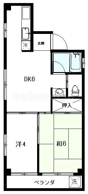 北原ハイツ(2DK/3階)の間取り写真