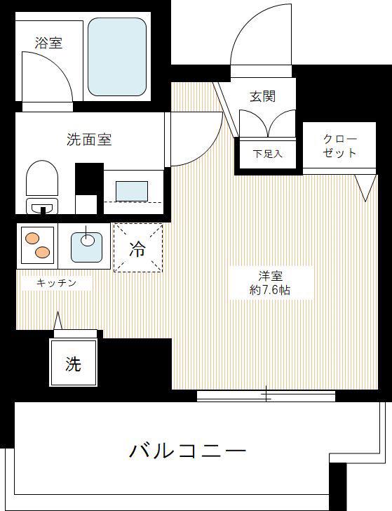 ダイナシティ西新宿(ワンルーム/3階)の間取り写真