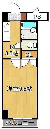 ギャラン南小倉(1K/4階)の間取り写真