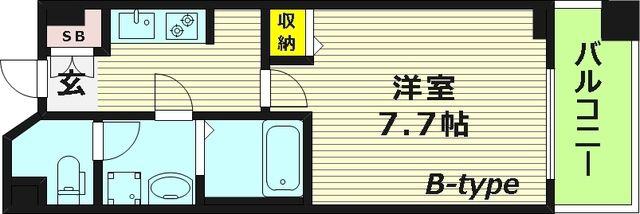 LASANTE京橋 旧エスティメゾン京橋(1K/11階)の間取り写真