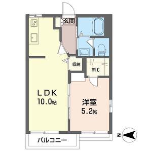 ローゼハイム(1LDK/2階)の間取り写真