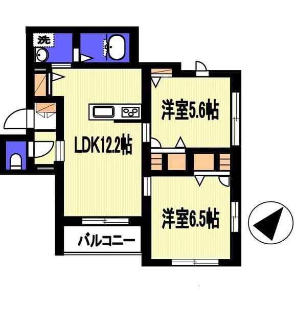 パピルス2015(2LDK/2階)の間取り写真