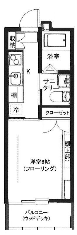 コートハウス上用賀(1K/2階)の間取り写真