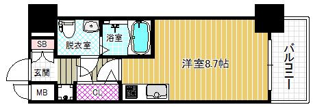 エスリード梅田北(1K/6階)の間取り写真
