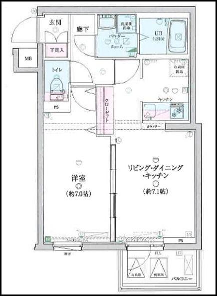 GENOVIA桜上水SKYGARDEN(1LDK/5階)の間取り写真