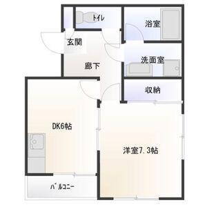 マンションアサイ(1DK/1階)の間取り写真