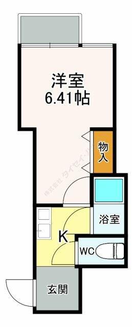 ARV上大岡(1K/1階)の間取り写真