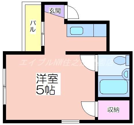 ホワイトコーポ玉出(1K/5階)の間取り写真
