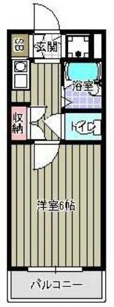 二子町ハイツ(1K/1階)の間取り写真