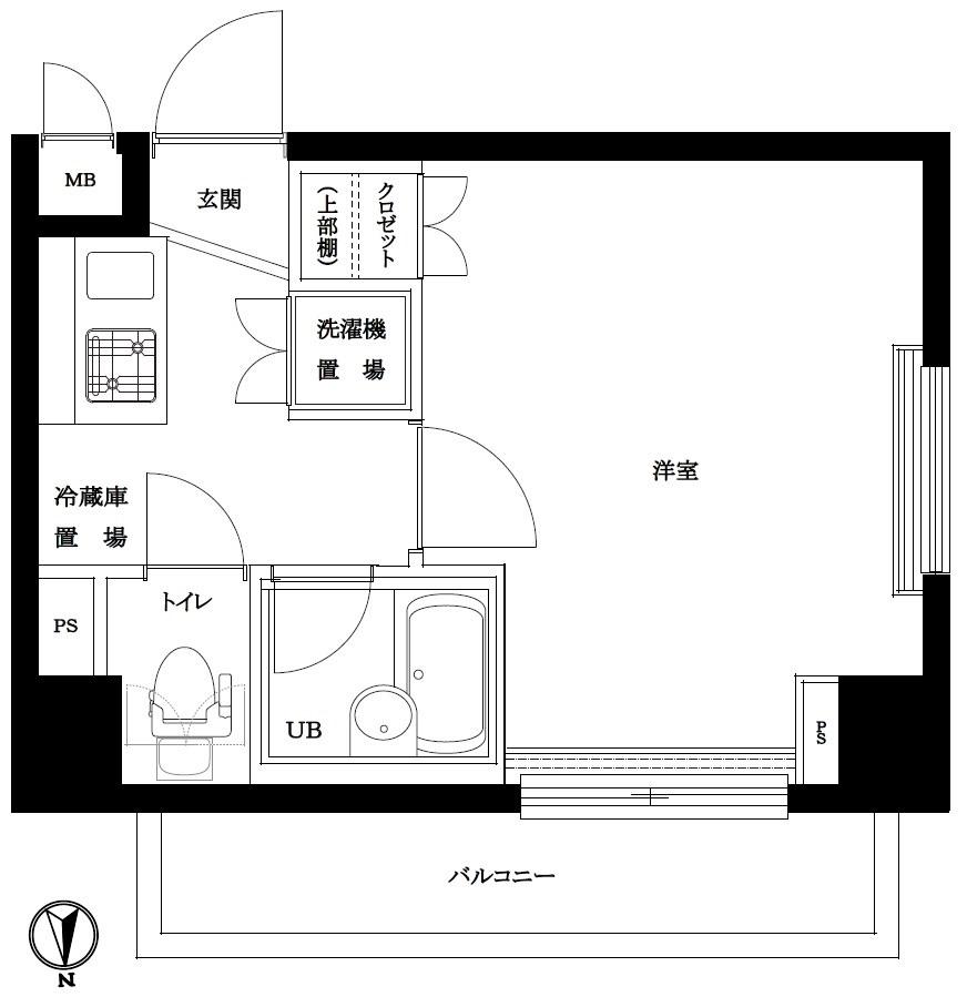 ルーブル中野ガーデン(1K/3階)の間取り写真