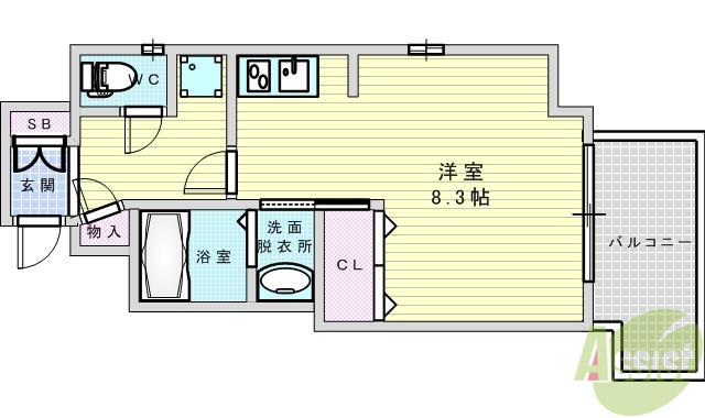 ファーストステージ江坂広芝町2(ワンルーム/5階)の間取り写真