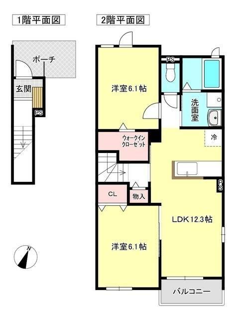 グランステージ(2LDK/2階)の間取り写真