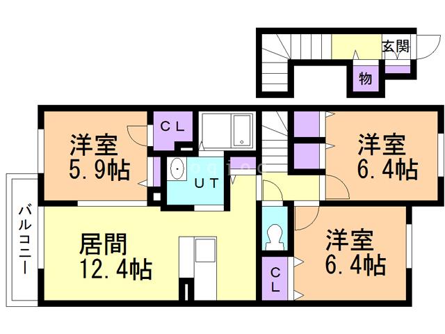 シャーメゾン ベルベディア II(3LDK/2階)の間取り写真